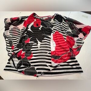 ALFRED DUNNER. SIZE 12P SHEER RED, WHITE,BLACK TOP